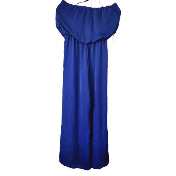 City Triangles Women's Silky Pleated Strapless Jumpsuit Baggy Wide Leg Small - Picture 3 of 10